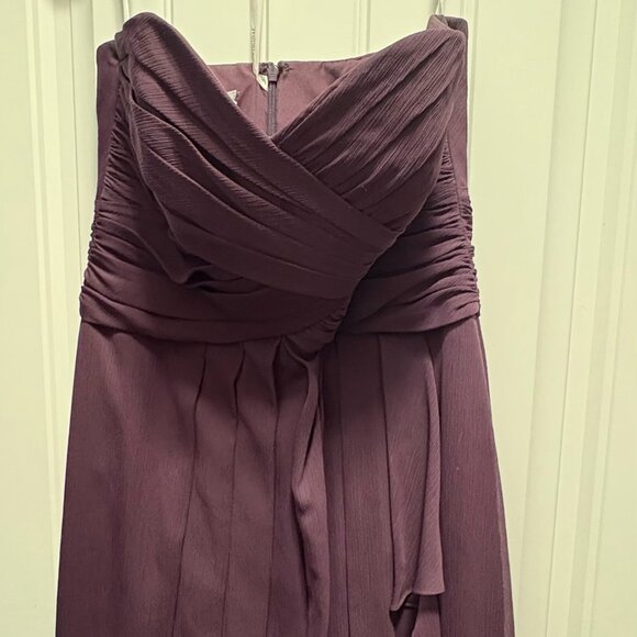 David's Bridal Bridesmaid Dress - Style F14847 - Color Plum - Size 6 - Picture 1 of 7
